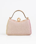 KRISP Pearl Lock Firm Grab Handle Glitter Clutch Bag
