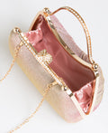 KRISP Pearl Lock Firm Grab Handle Glitter Clutch Bag
