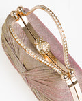 KRISP Pearl Lock Firm Grab Handle Glitter Clutch Bag