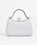 KRISP Pearl Lock Firm Grab Handle Glitter Clutch Bag