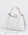 KRISP Pearl Lock Firm Grab Handle Glitter Clutch Bag