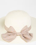 KRISP Spotted Ribbon Straw Sun Hat