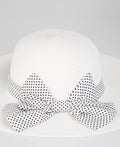 KRISP Spotted Ribbon Straw Sun Hat