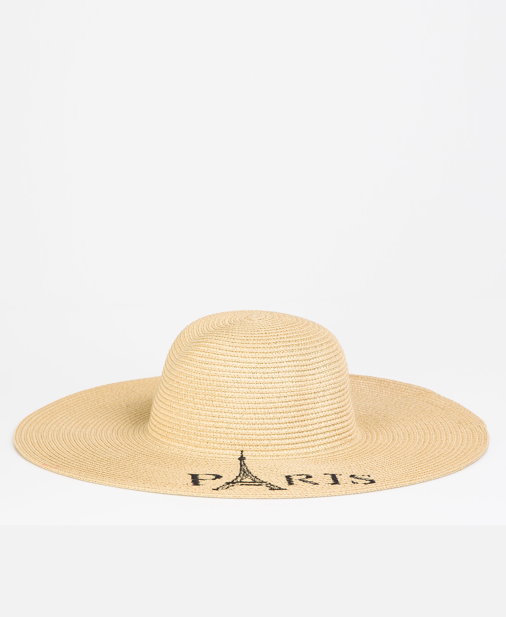 KRISP PARIS Printed Large Rim Straw Sun Hat