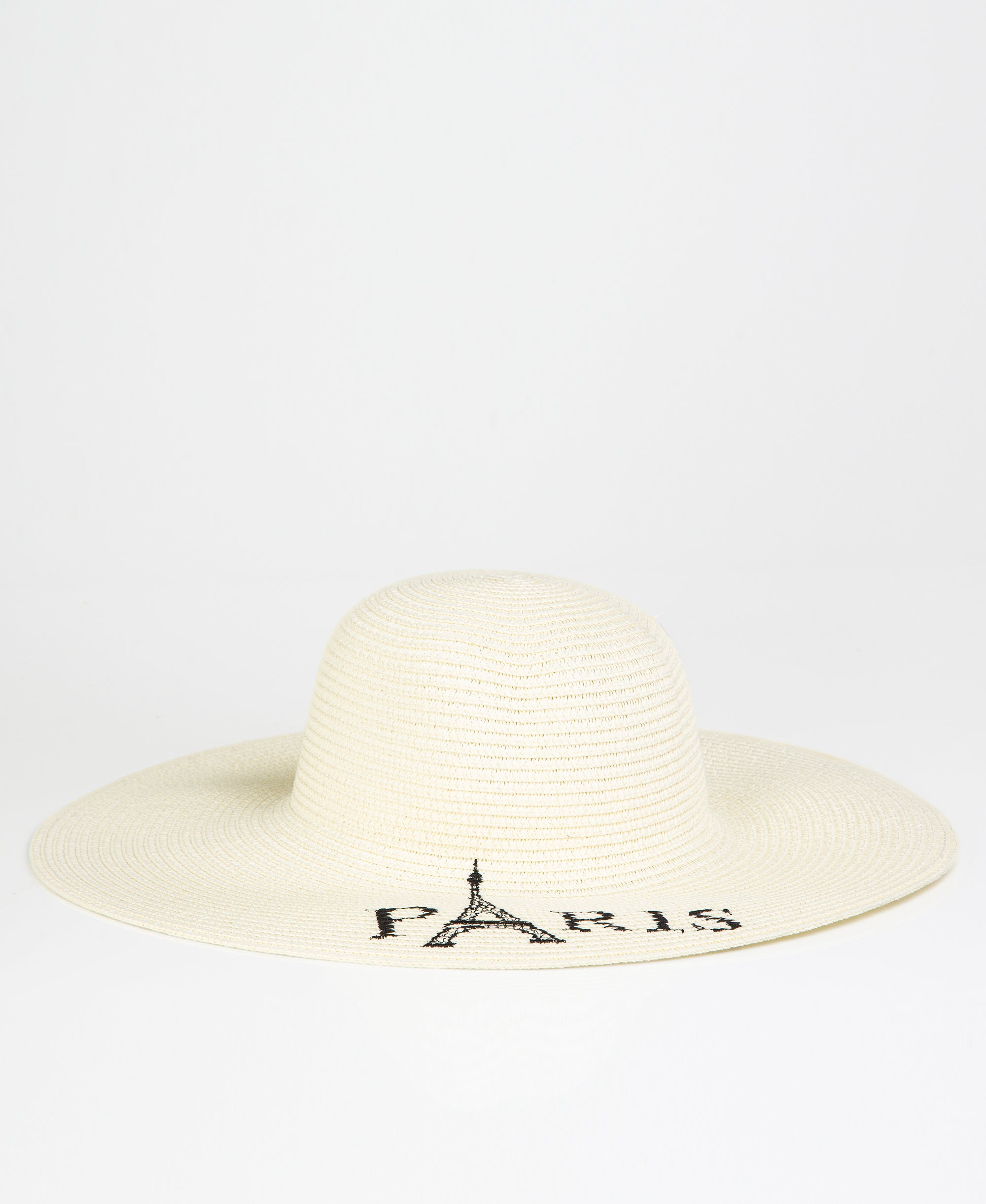 KRISP PARIS Printed Large Rim Straw Sun Hat