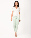 KRISP Tie Front Short Sleeve Wrap-Over Blouse (11132)