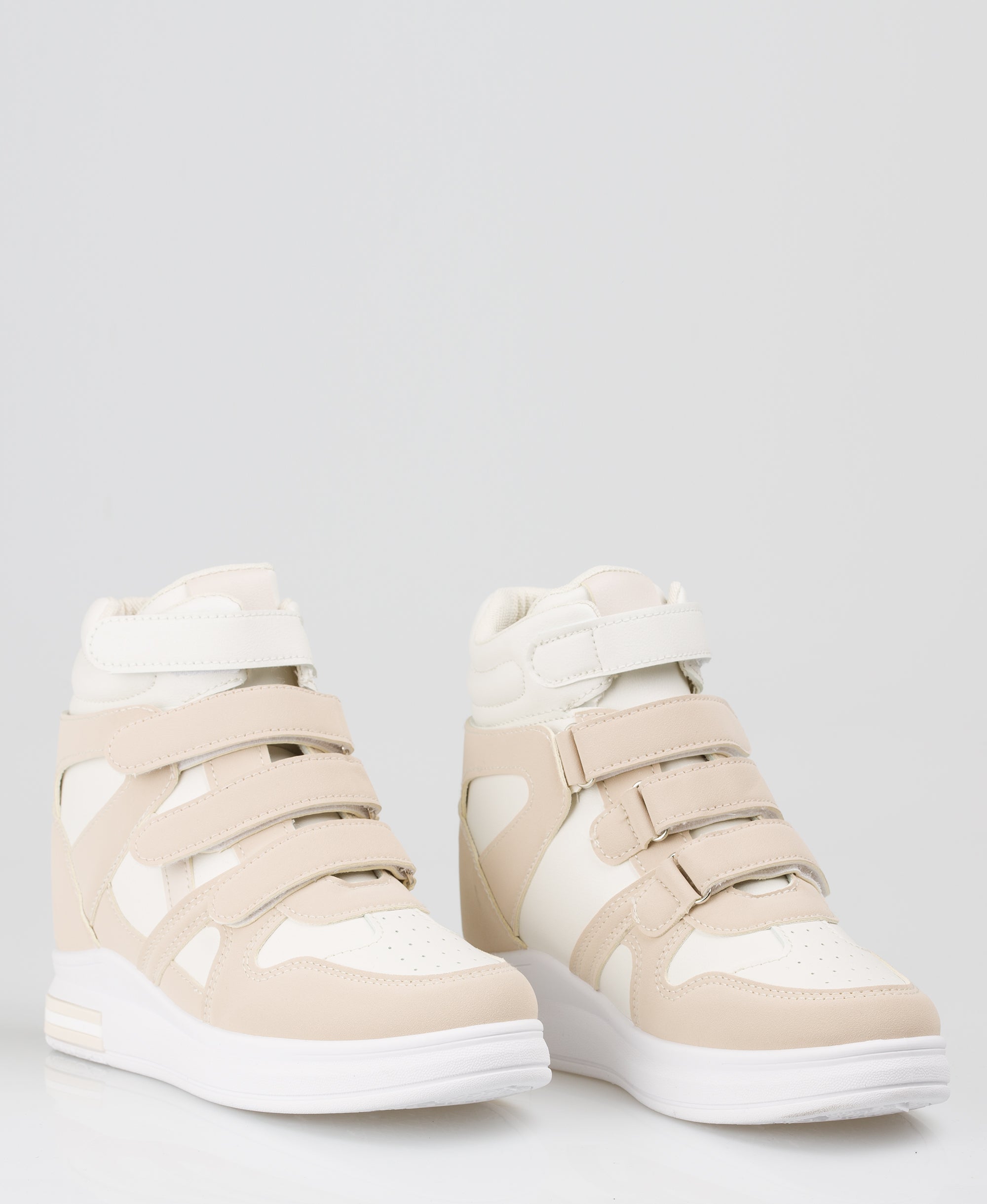 KRISP Colour Block High Top Velcro Fashion Trainers (15953)