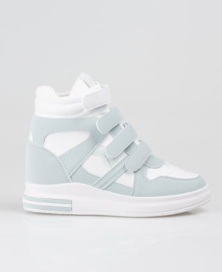 KRISP Colour Block High Top Velcro Fashion Trainers (15953)