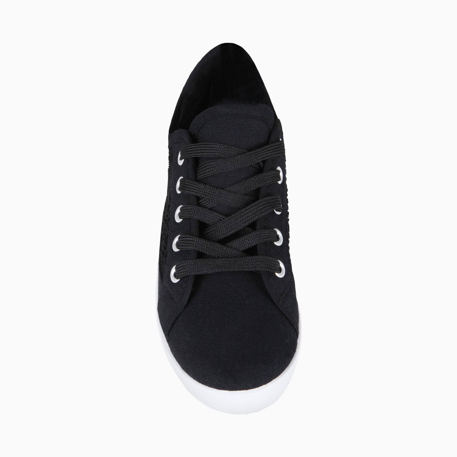 KRISP Crochet Panelled Plimsoll Trainers (3297)