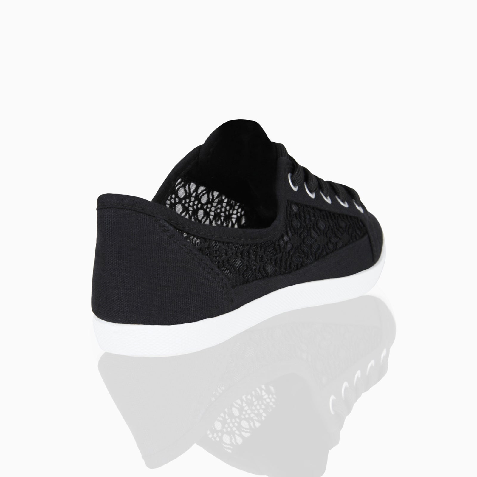KRISP Crochet Panelled Plimsoll Trainers (3297)