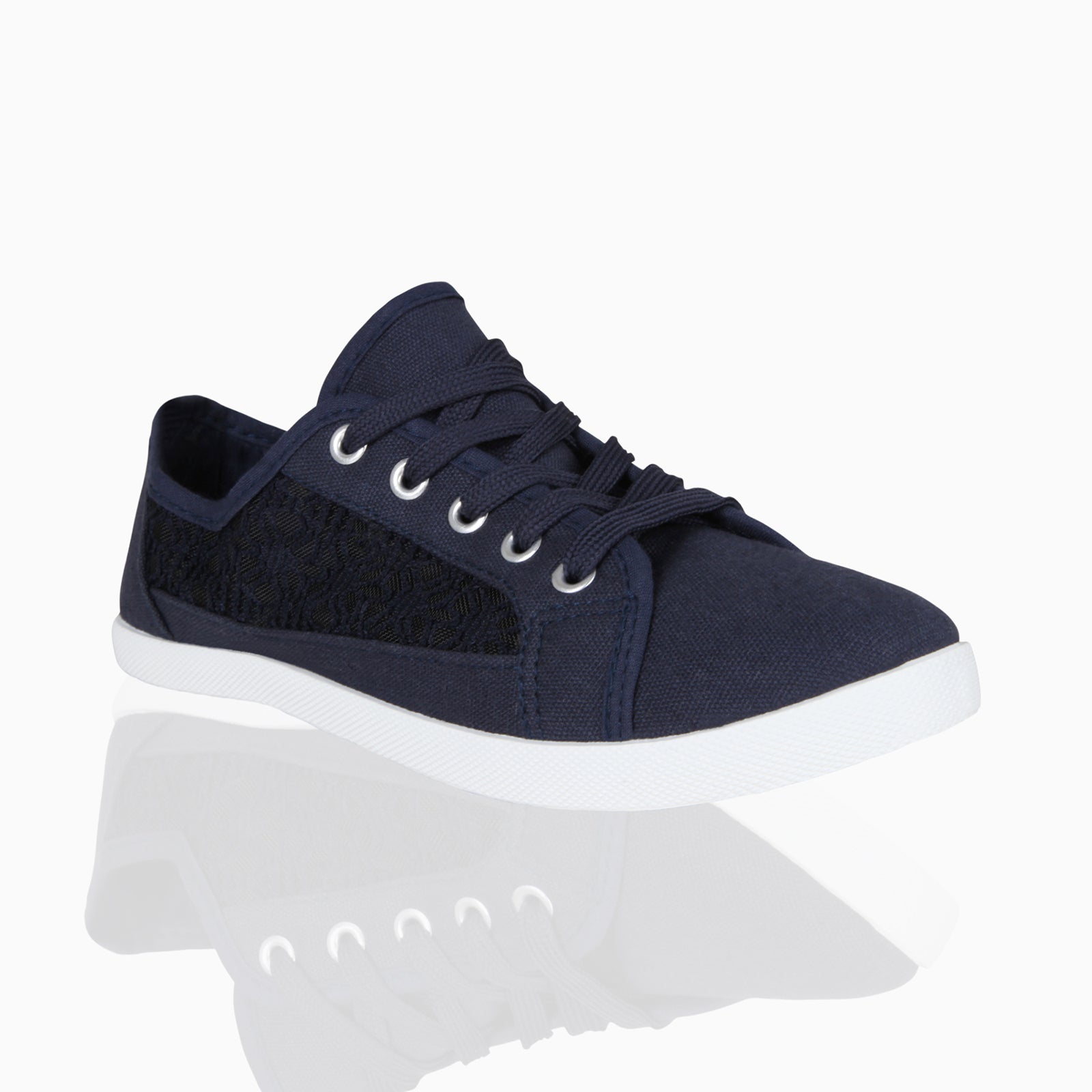 KRISP Crochet Panelled Plimsoll Trainers (3297)