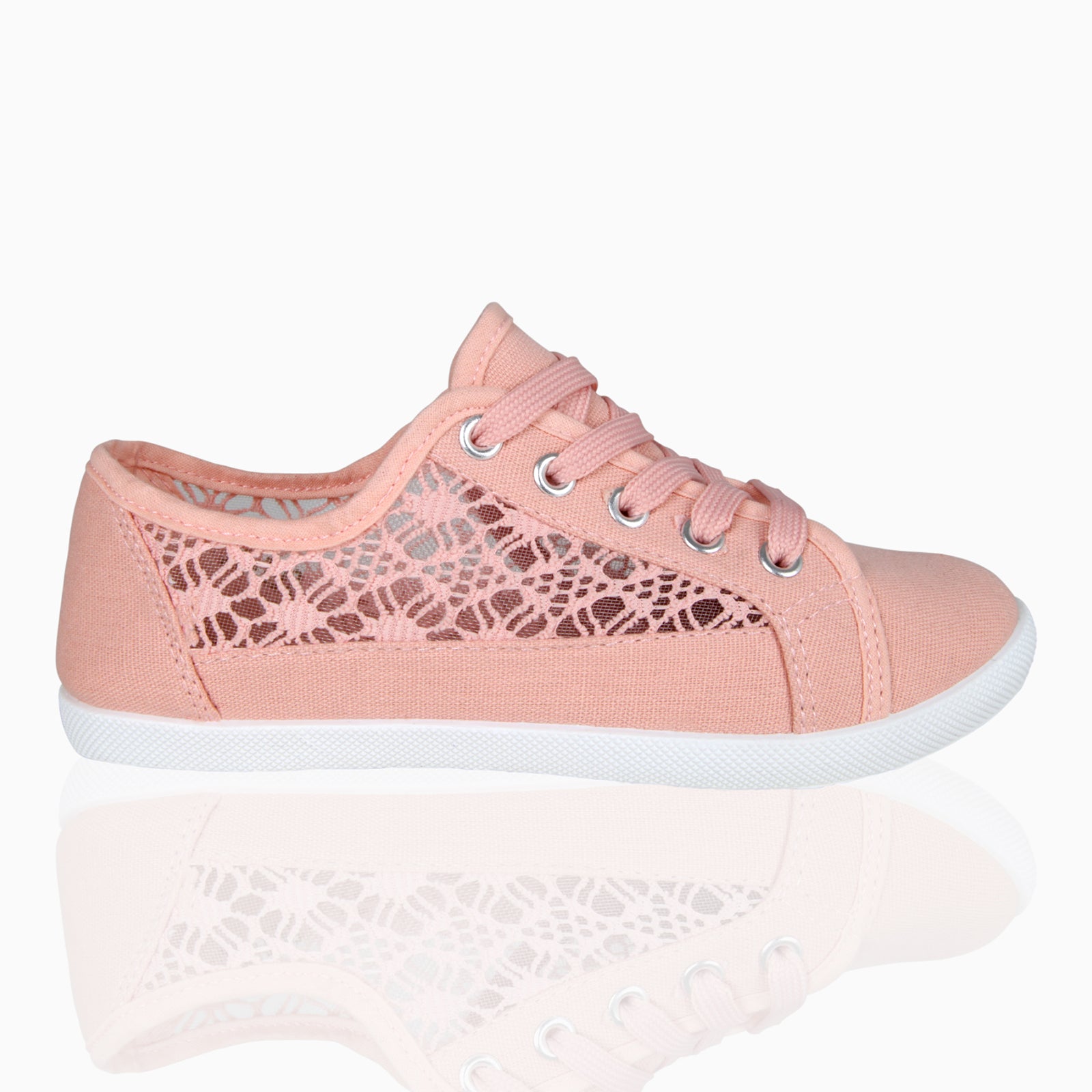 KRISP Crochet Panelled Plimsoll Trainers (3297)