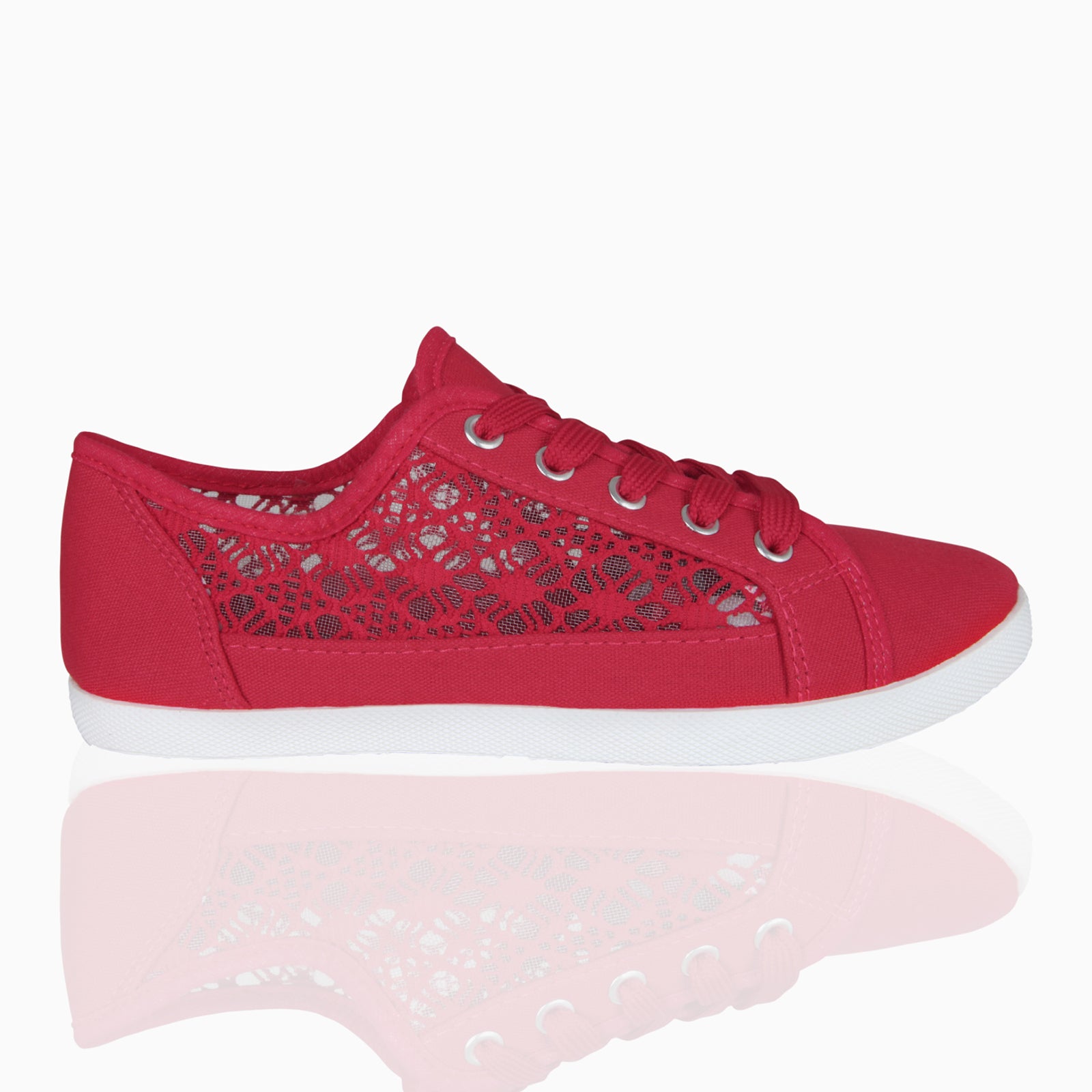 KRISP Crochet Panelled Plimsoll Trainers (3297)