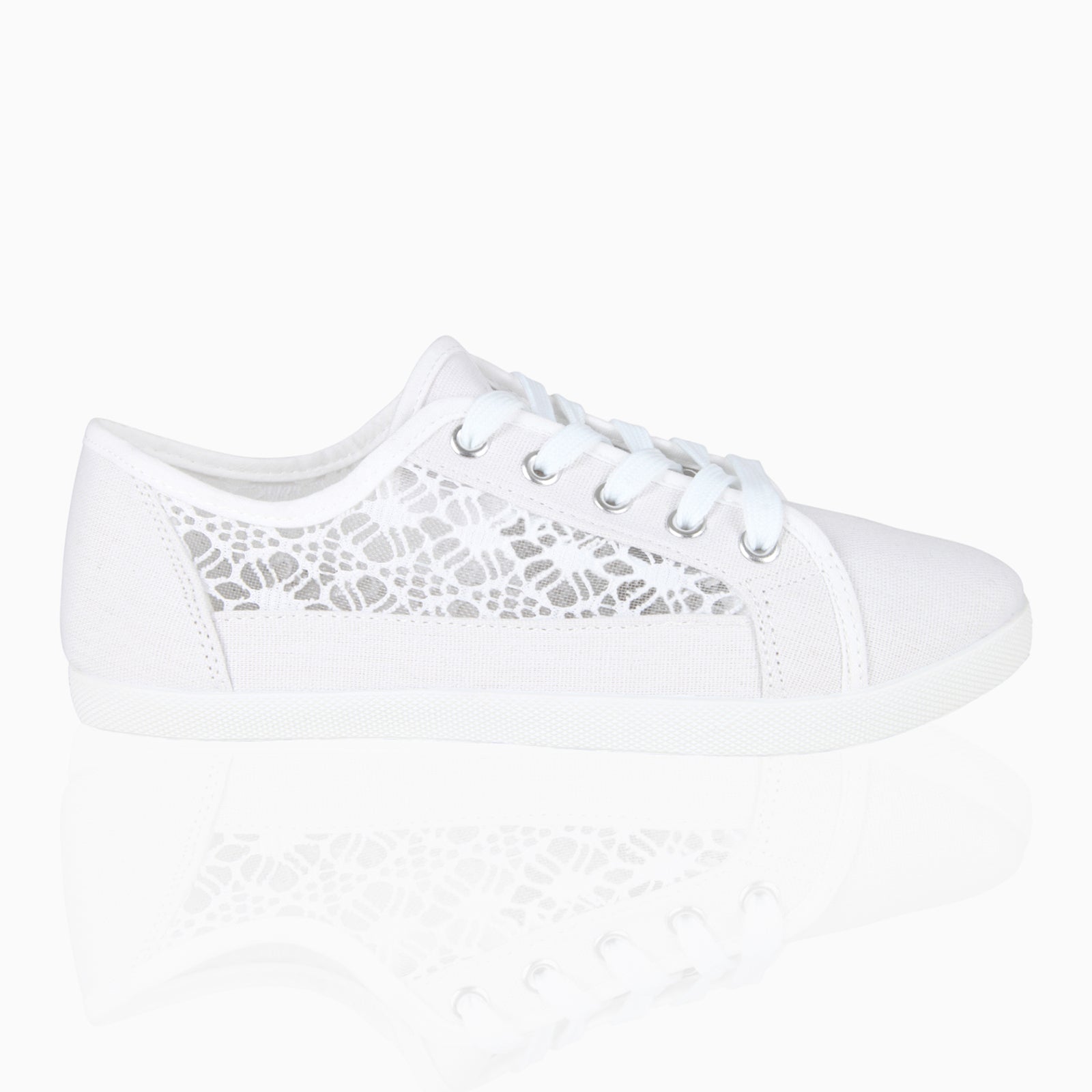 KRISP Crochet Panelled Plimsoll Trainers (3297)