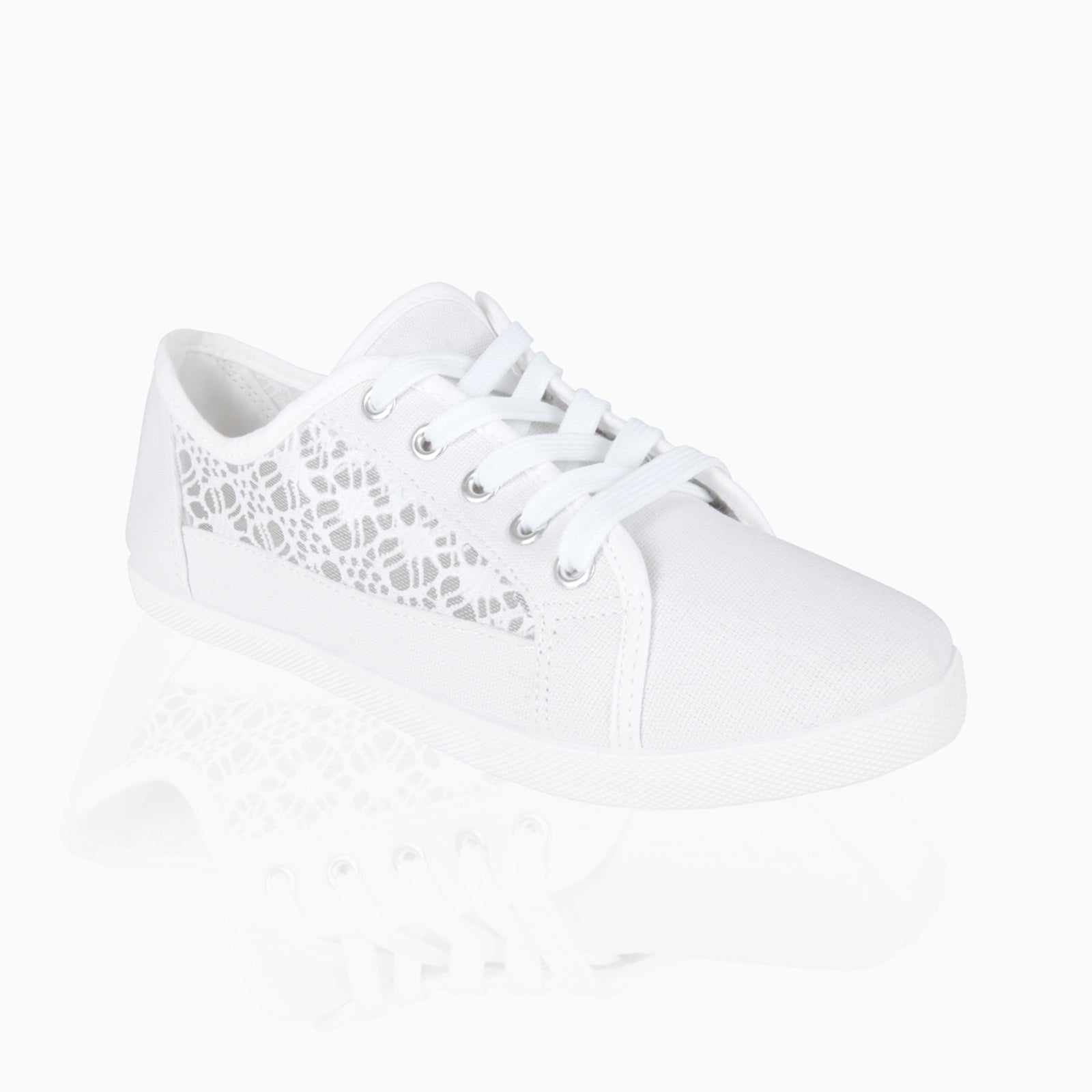 KRISP Crochet Panelled Plimsoll Trainers (3297)