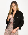 KRISP Black Button Front Classic Denim Jacket (10993)