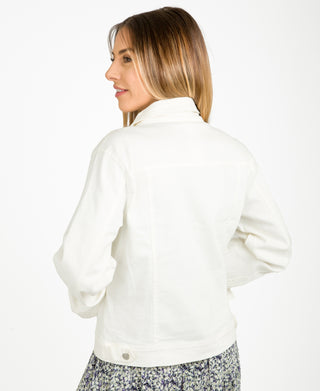 KRISP White Button Front Classic Denim Jacket (10993)