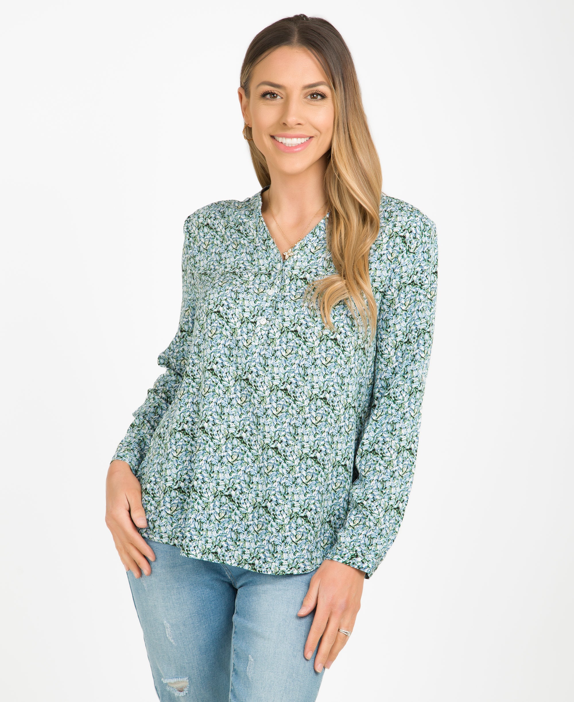KRISP Floral Print Loose Fit Summer Blouse (10994)