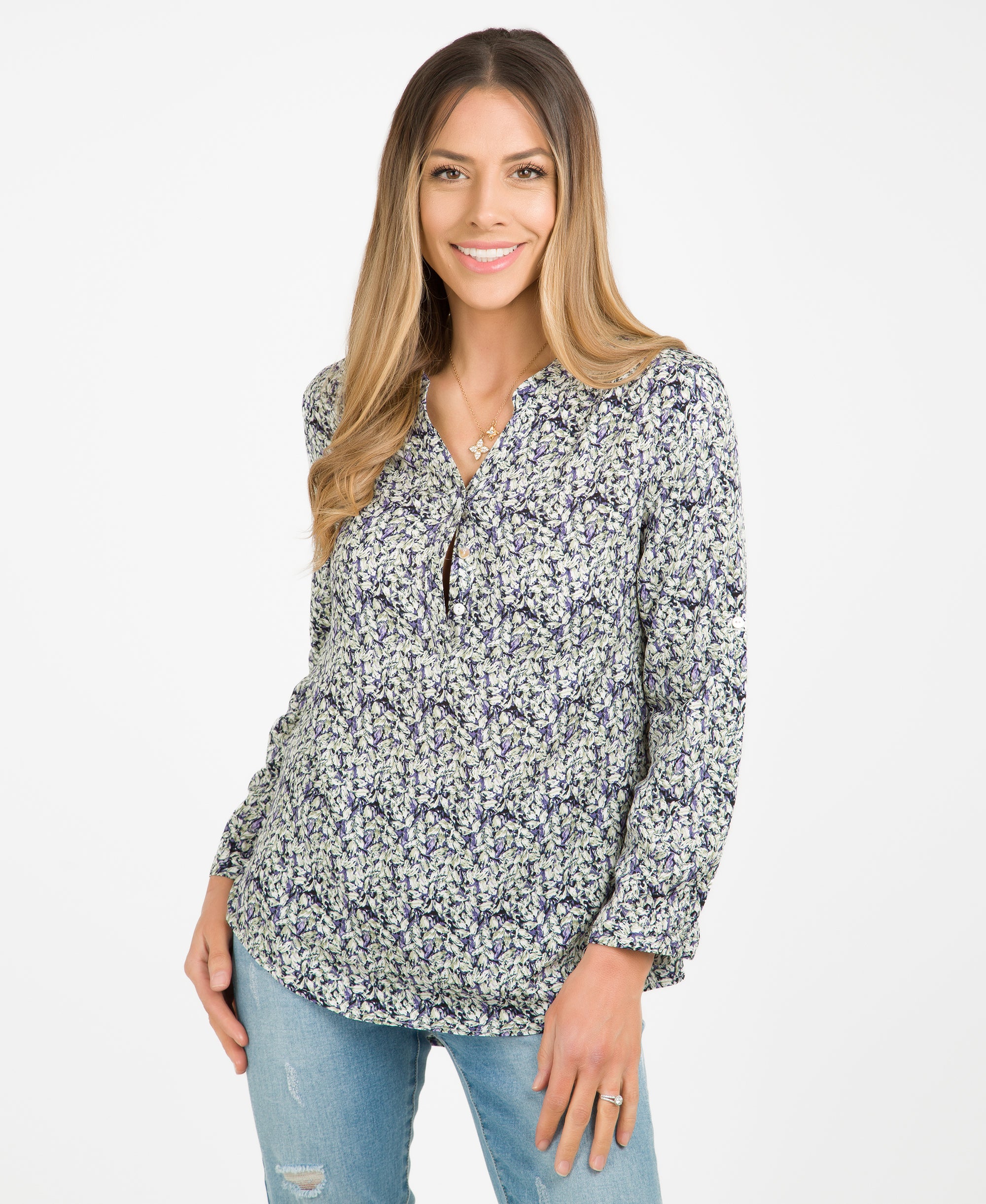 KRISP Floral Print Loose Fit Summer Blouse (10994)