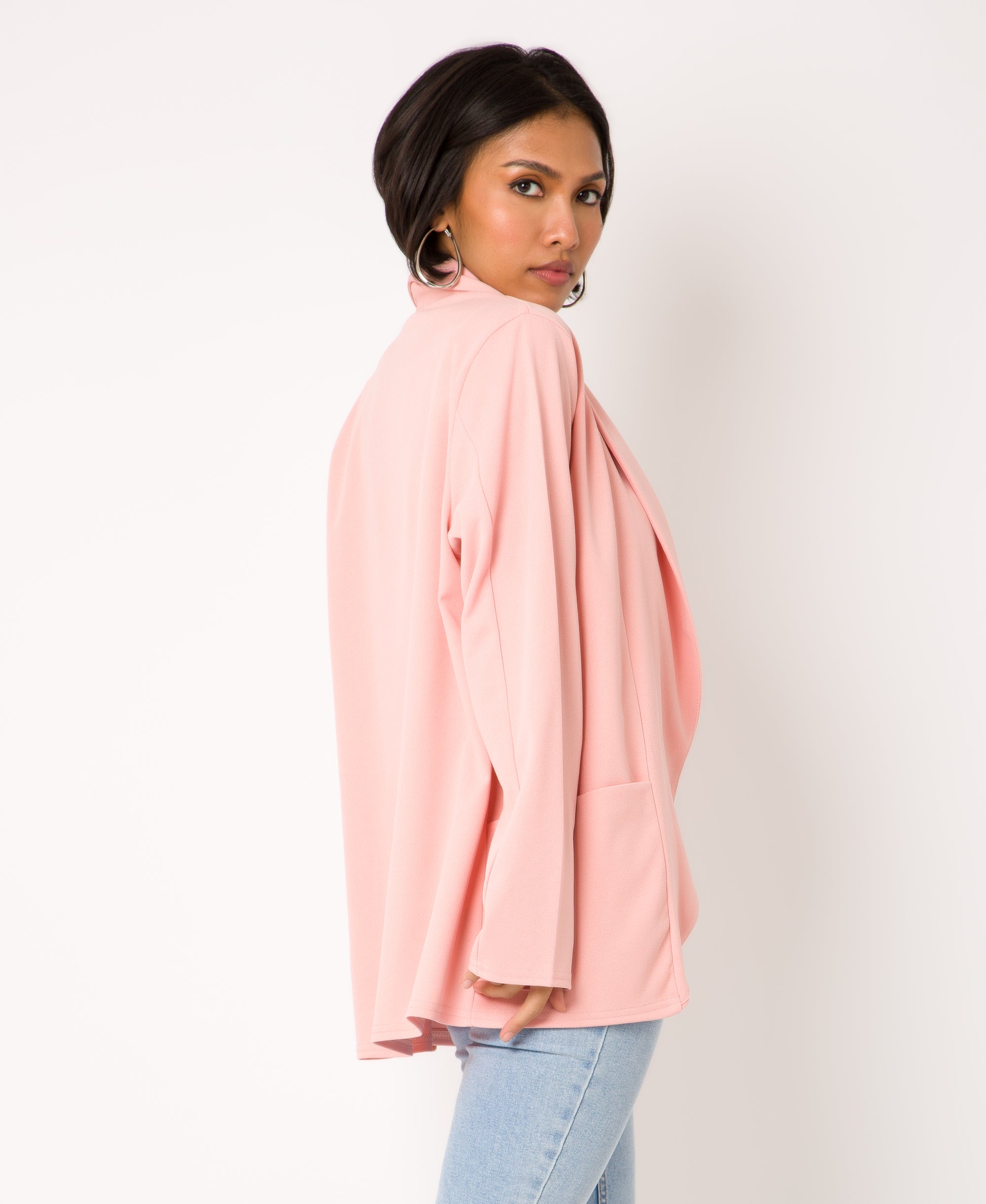 KRISP Shawl Collar 2 Pocket Open Blazer (11072)