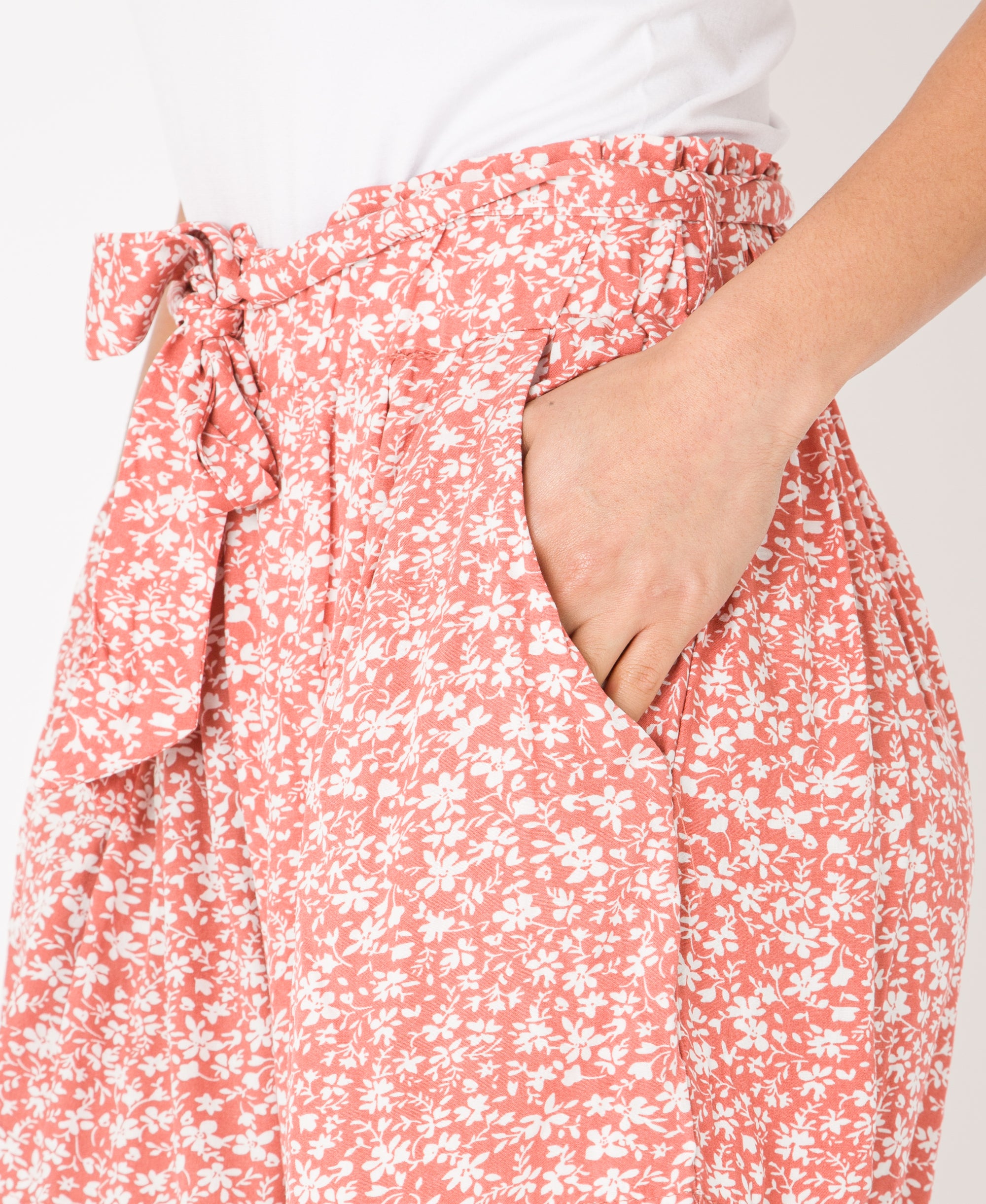 KRISP Tie Belted Waist Ditsy Floral  Print Shorts (11087)