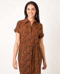KRISP Women Leopard Print Short Sleeve Shirt Dress (11134)